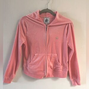 JUICY by JUICY COUTURE pink velour full zip small hoodie in EUC